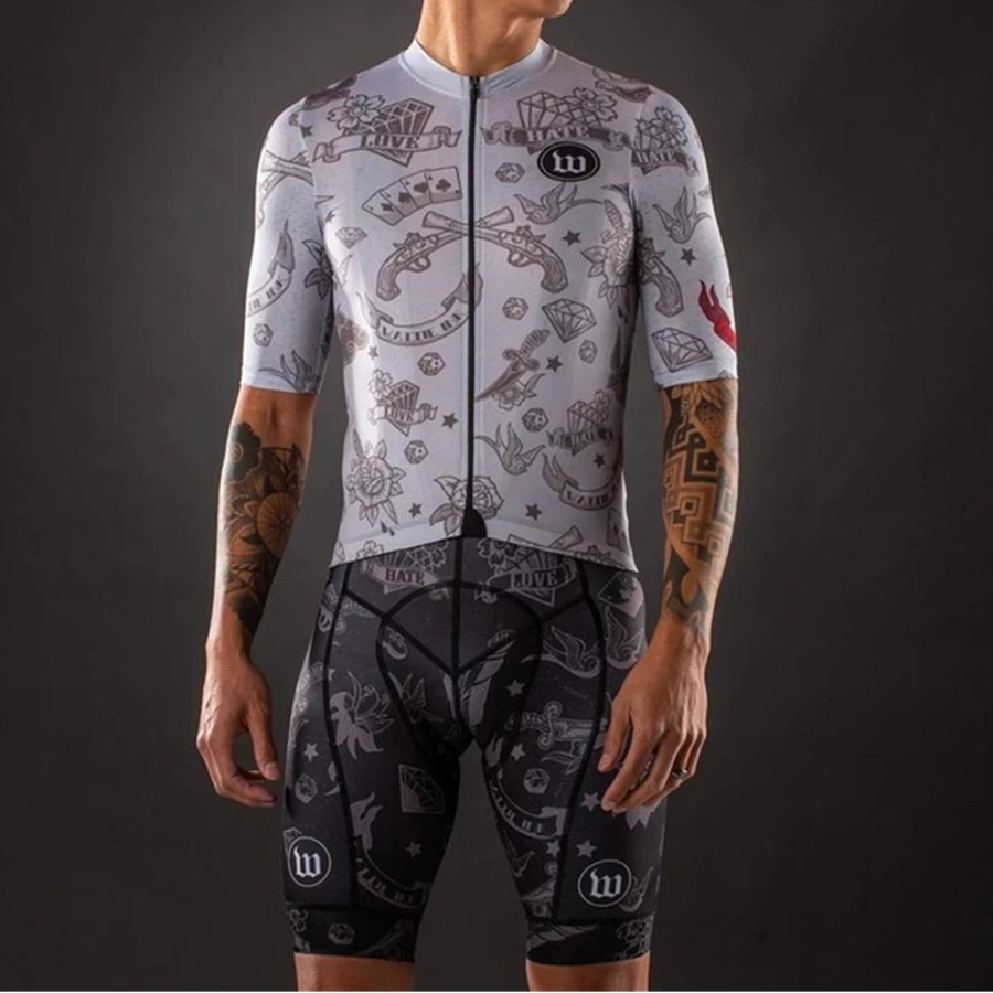 

wattie ink mens summer aero skinsuit cycling jersey set ropa ciclismo hombre tri suit MTB set jumpsuit bike triathlon clothing
