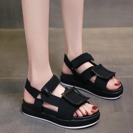 

Women 5.5cm Height Sandals Chunk Shoes Woman Wedge Thick Bottom Summer Shoes Flat Platform Women Shoes