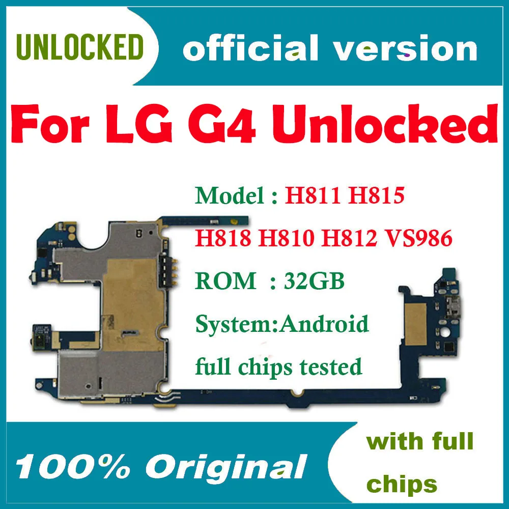 Полная Логическая плата для LG G4 H815 материнская 32 ГБ оригинальная