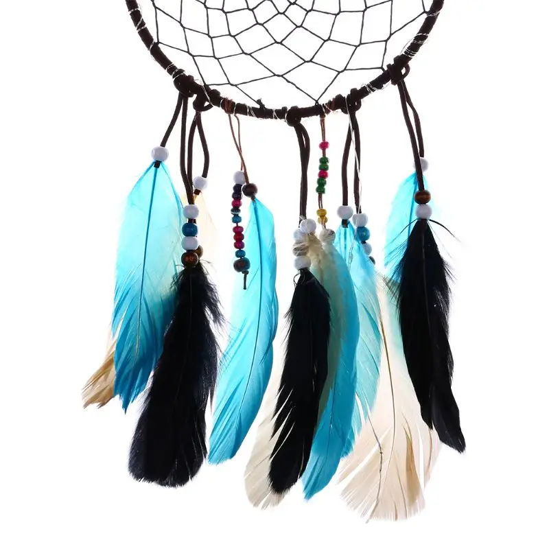 Ловец снов в индийском стиле с цветными перьями подвесное украшение для дома
