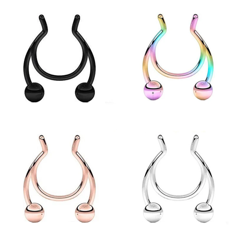 Поддельные кольца для пирсинга перегородки носа серьги-кольца