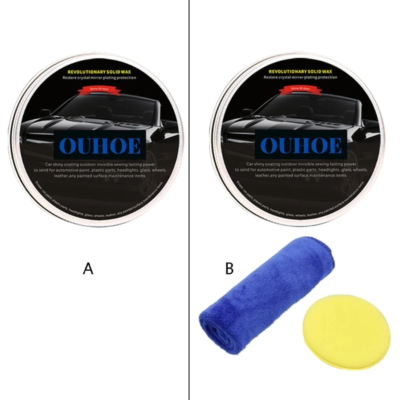 

Convenient Car Crystal Plating Wax 50g Car Paint Polishing Wax with Sponge Towel