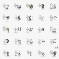 hot selling 925 silver me series small fashion earrings suitable for womens wedding gifts diy charm jewelry