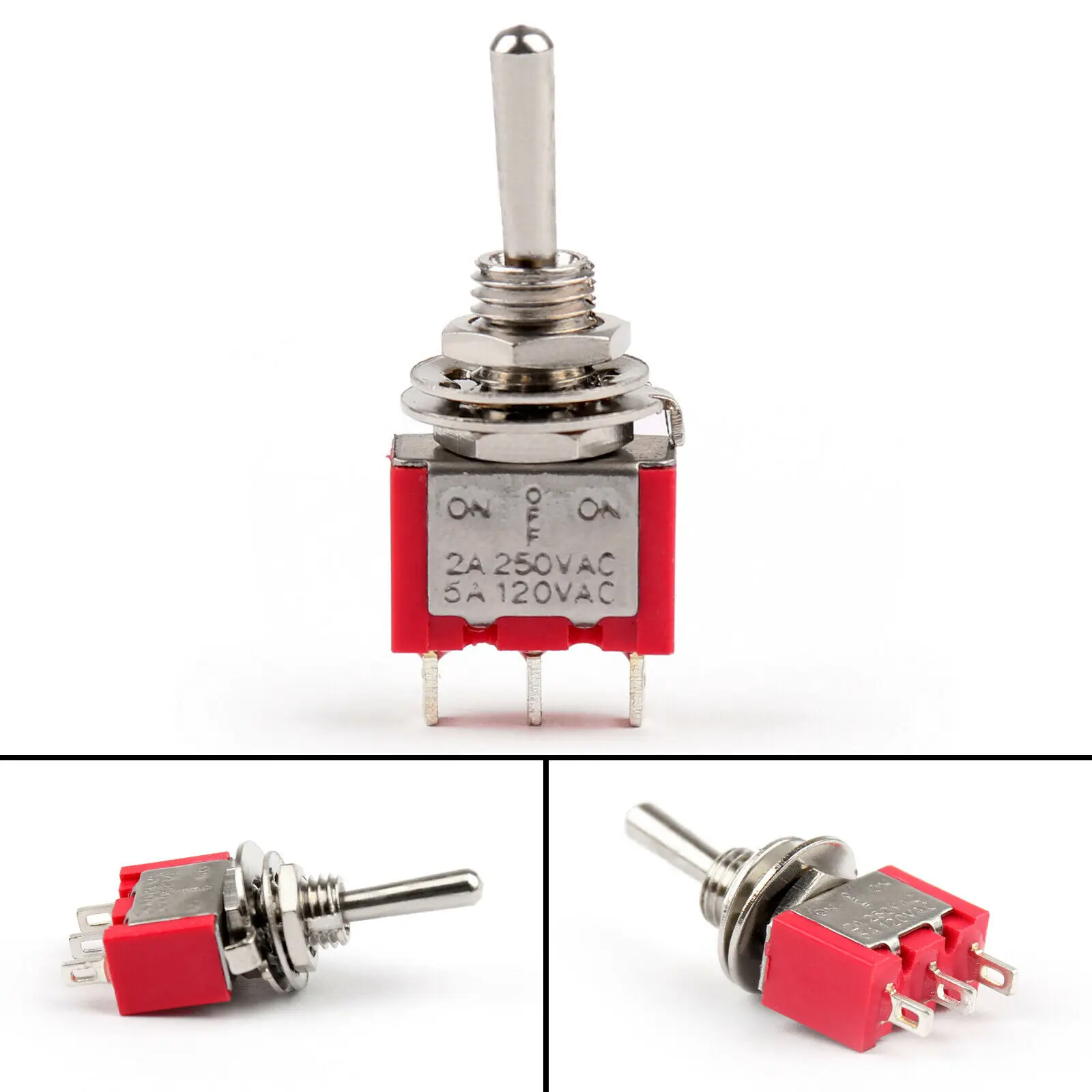 5 шт. MTS-103 красный 3Pin 3-х слойный 6 мм кулисный переключатель 2A 250V 5A120V часы тумблер