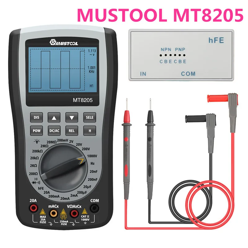 MT8205 MUSTOOL MT8205 MT8206 MDS8207 MT108T MT110 2 в 1 цифровой Интеллектуальный Ручной осциллограф мультиметр AC/DC сопротивление - Цвет: MT8205