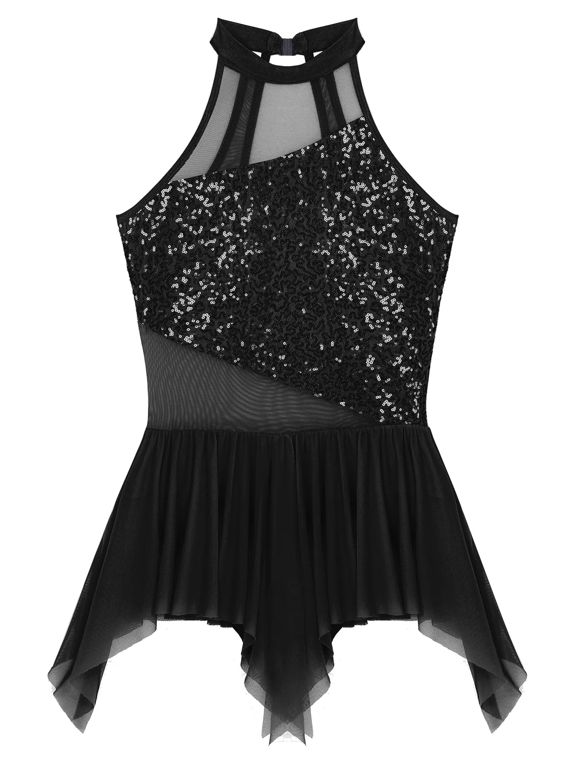 Женское блестящее балетное платье-пачка без рукавов с лямкой на шее для взрослых