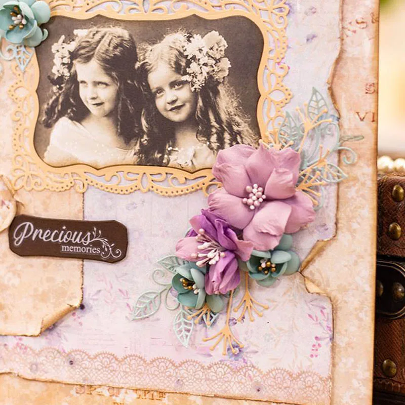 Винтажные кружевные растительные металлические штампы для скрапбукинга и