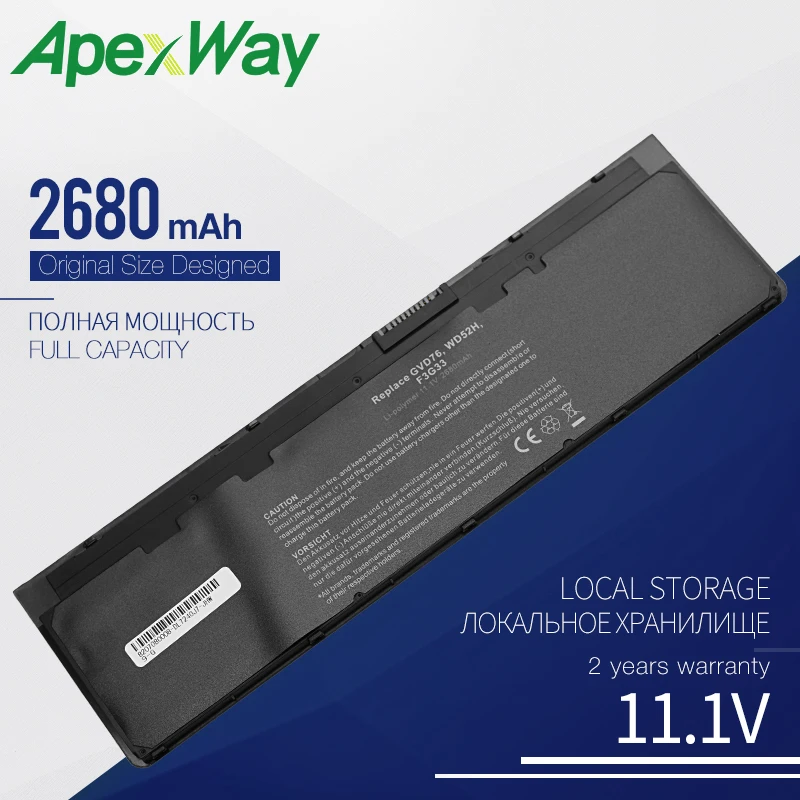Аккумулятор Apexway 11 1 В для ноутбука DELL Latitude 12 7000 E7240 E7250 0WD52H 0KWFFN 0VFV59 J31N7 PT1 X01 3100 мАч 3