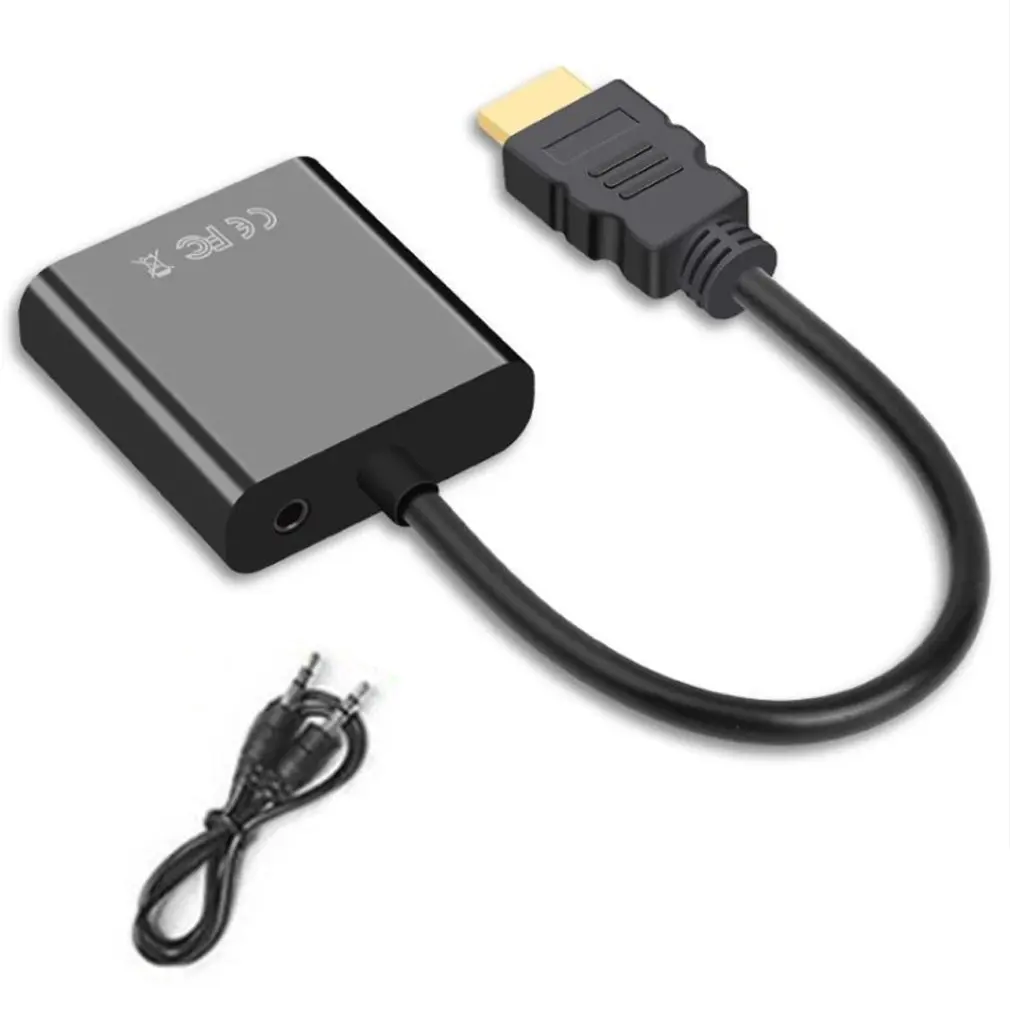 

New HDMI-compatible to VGA Adapter 1080P Male To Famale Converter Adapter 1080P Digital to Analog Video Audio For PC Laptop