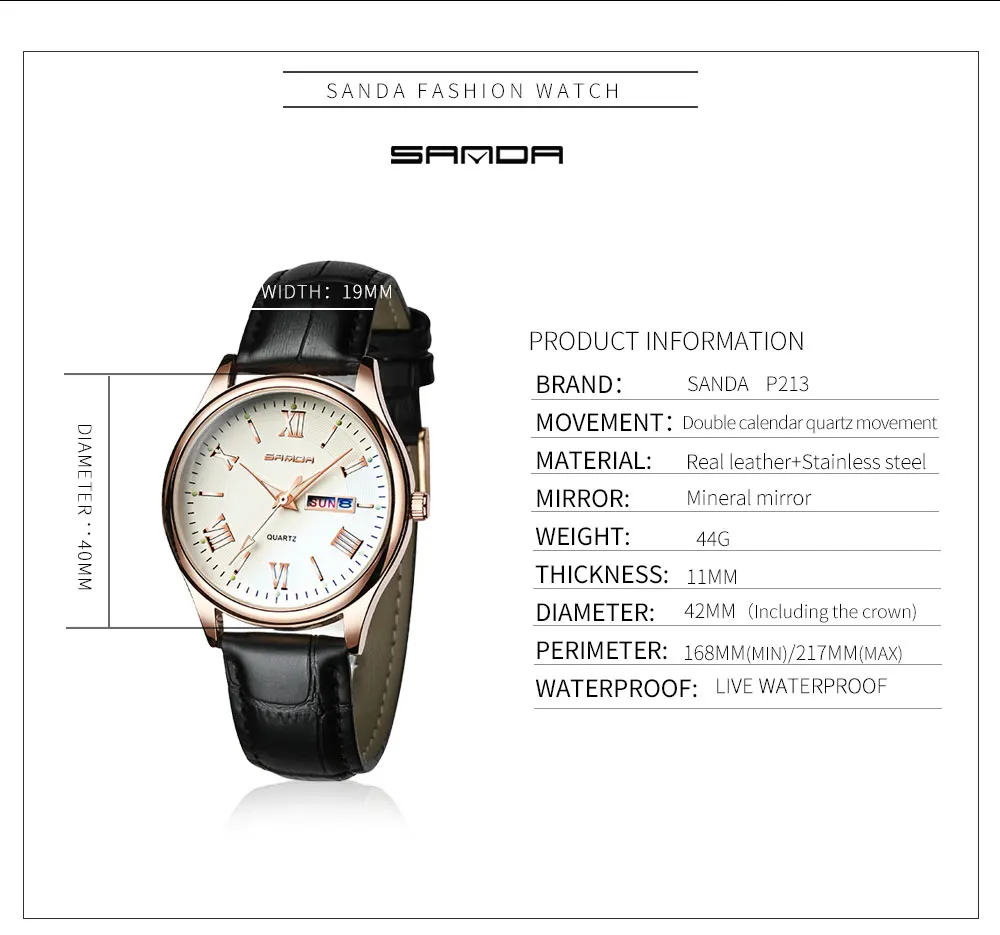 Sanda сногсшибательный стиль высококлассные модные бизнес мужские часы Blu-Ray стекло