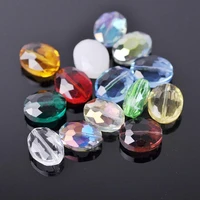 10pcs 12x9mm 16x12mm 20x16mm oval faceted crystal glass loose beads for jewelry making diy crafts