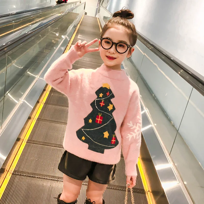 

New Girls Sweater Baby's Coat Outwear 2021 Casual Thicken Warm Warm Winter Autumn Knitting Pullover Children's Clothing