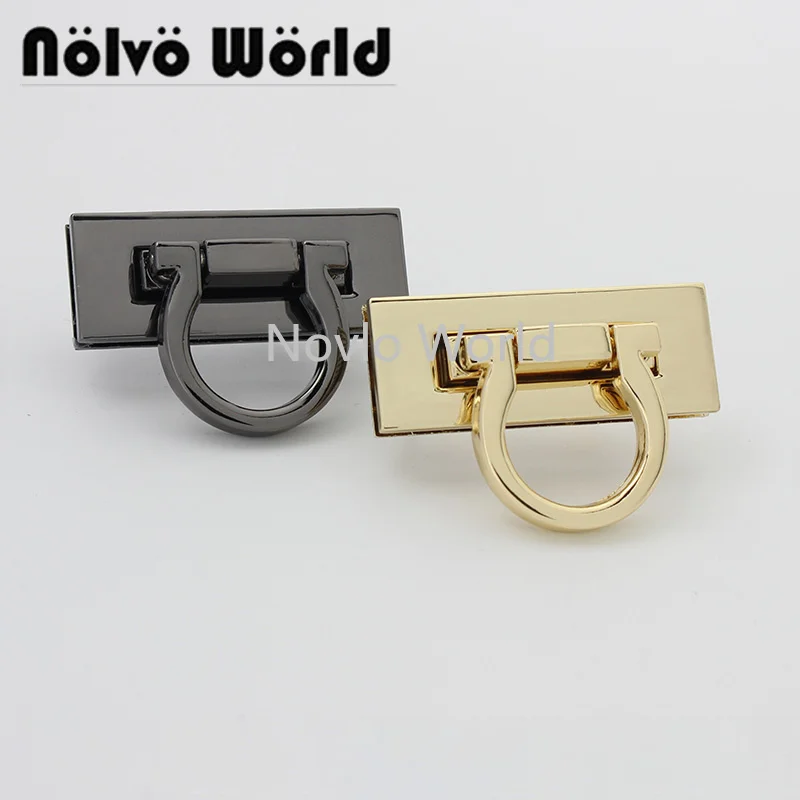 

Nolvo World 2-10 pieces 46*18mm Light gold Gun black bag locks for women bag luggage locks