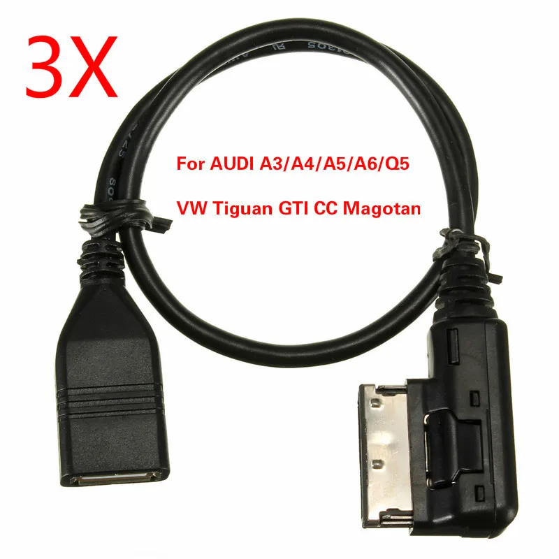 3 шт. MDI MMI ami AUX к USB Женский аудио кабель адаптер провода для AUDI A3/A4/A5/A6/Q5 VW Tiguan GTI CC