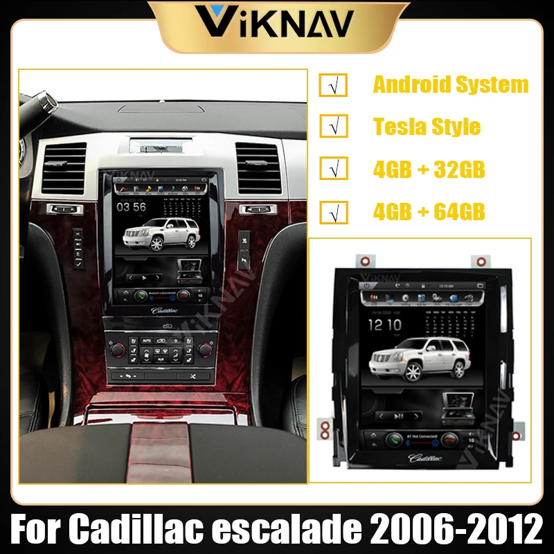 Автомобильный DVD плеер в стиле tesla на Android мультимедийный для Cadillac escalade 2006 2012