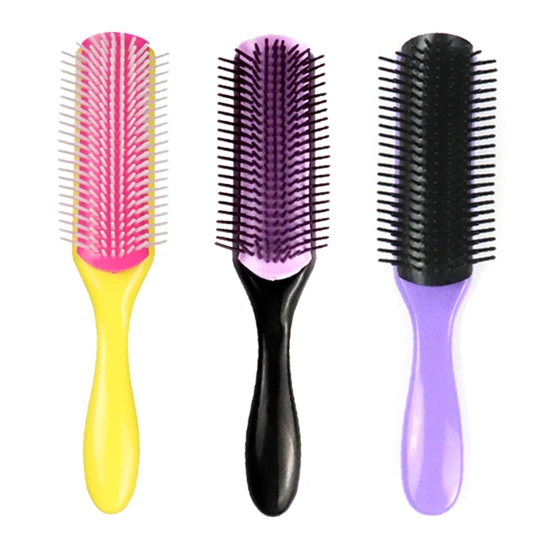 

2022 New 9 Rows Detangling Hair Brush Detangler Hairbrush Scalp Massager Styling Combs
