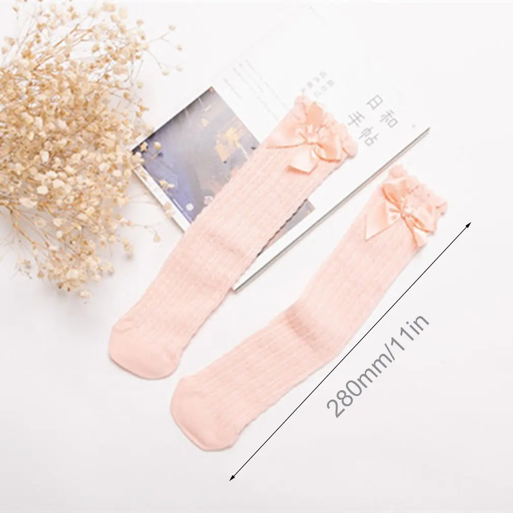

OUTAD baby half Bow socks baby knee pads High Long Soft Cotton newborns baby socks for girls winter anti slip socks New Sale