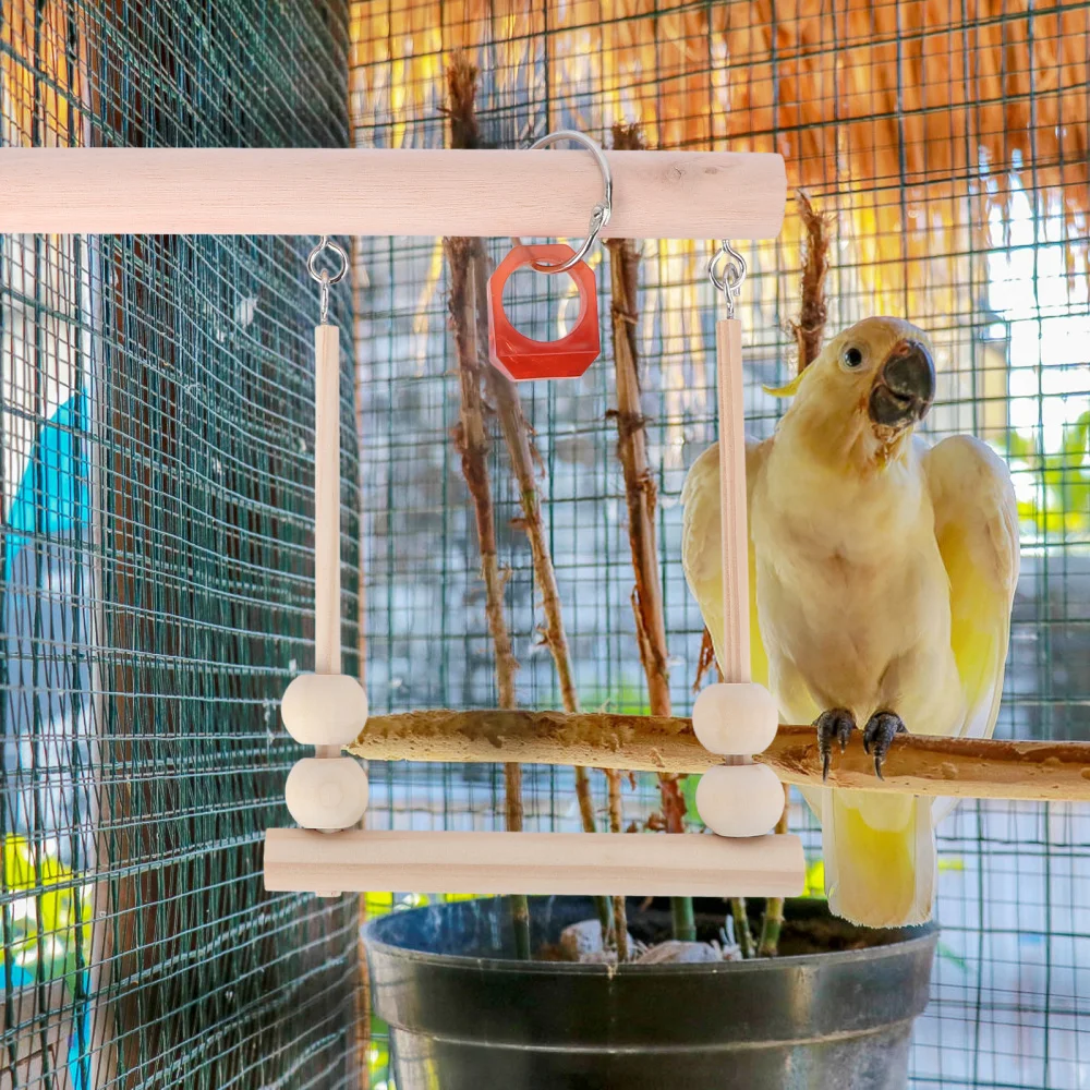 

1pc Bird Perch Stand Parrot Chewing Pet Bird Stand Platform (Khaki)