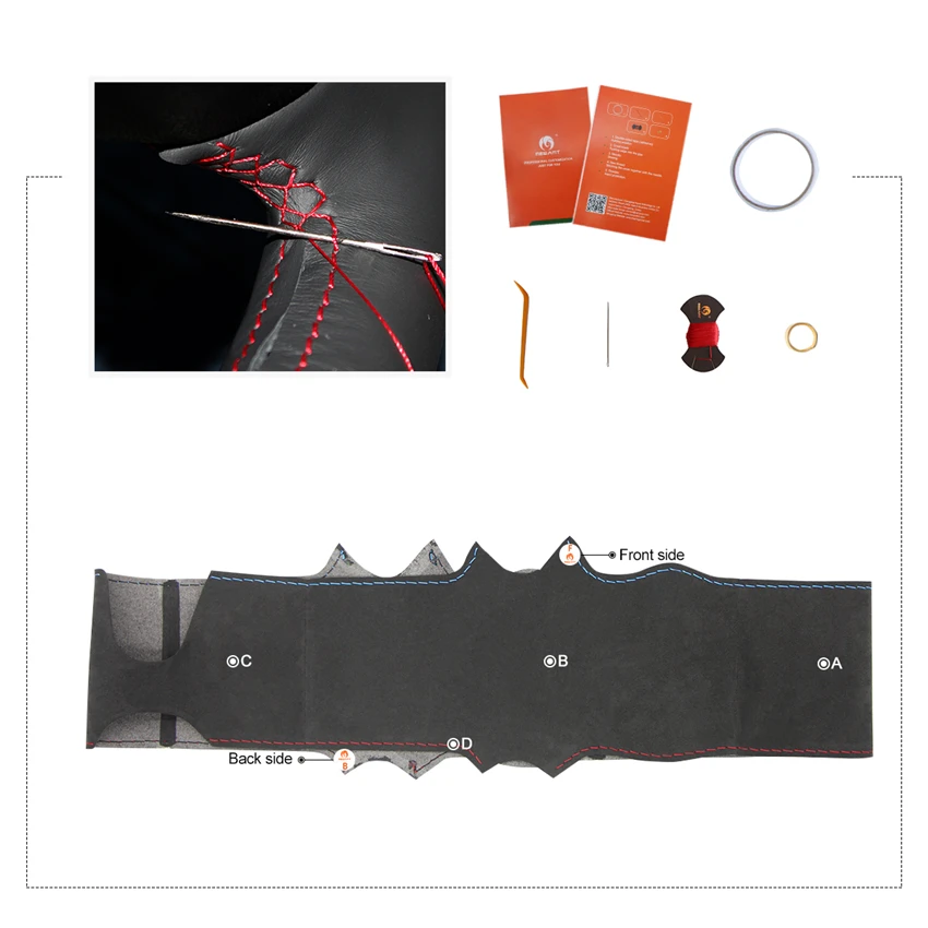 Черный Алькантара темно серый чехол рулевого колеса автомобиля кобура для BMW M Sport