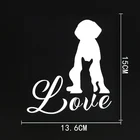 13,6 см  15 см креативная графическая наклейка с животными кошкой собакой любовью Виниловая наклейка для автомобиля 339