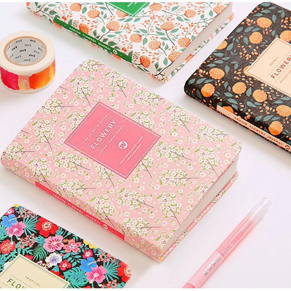1 шт. из искусственной кожи Тетрадь цветочный записная книжка С ПЕРЕПЛЕТОМ с