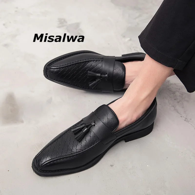 Misalwa/качественные повседневные кожаные лоферы с кисточками; слипоны; модельные туфли-смокинги; удобная обувь для вождения в подарок; британский стиль