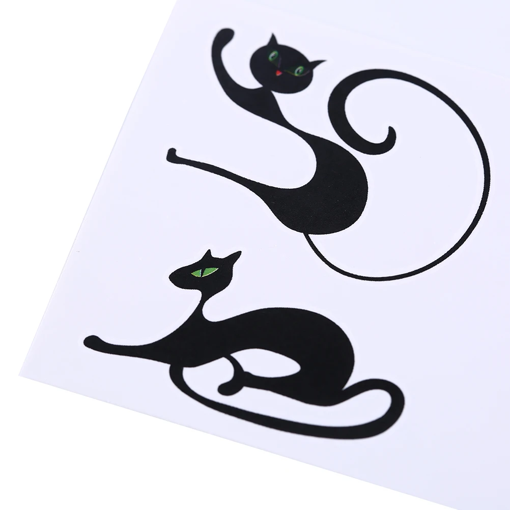 

1 sheet Waterproof Fake Tatoo Child Cute Terror Cat Temporary Tattoo Stickers Sweet Home Cat Kids Flash Tattoo Paste