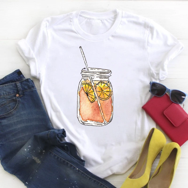 

Women Cartoon Hand Funny Painting Short Sleeve Print Summer T Tee Ladies Female Top Shirt Clothes Tshirt Womens Graphic T-shirt
