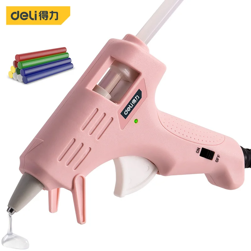 

1 Набор Deli DL390022 розовый термоклеевой пистолет с 7 мм * 100 м клеевыми карандашами 20 Вт Электрический мини бытовой термоинструмент