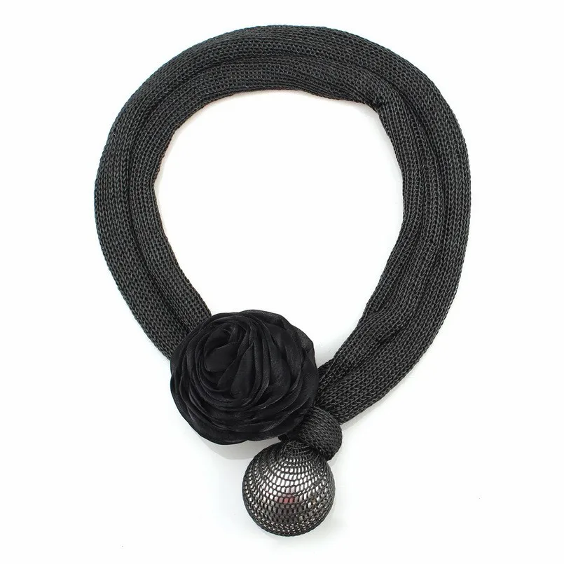 Женские крупные бусы из искусственного жемчуга цепочка шелка цветочное ожерелье