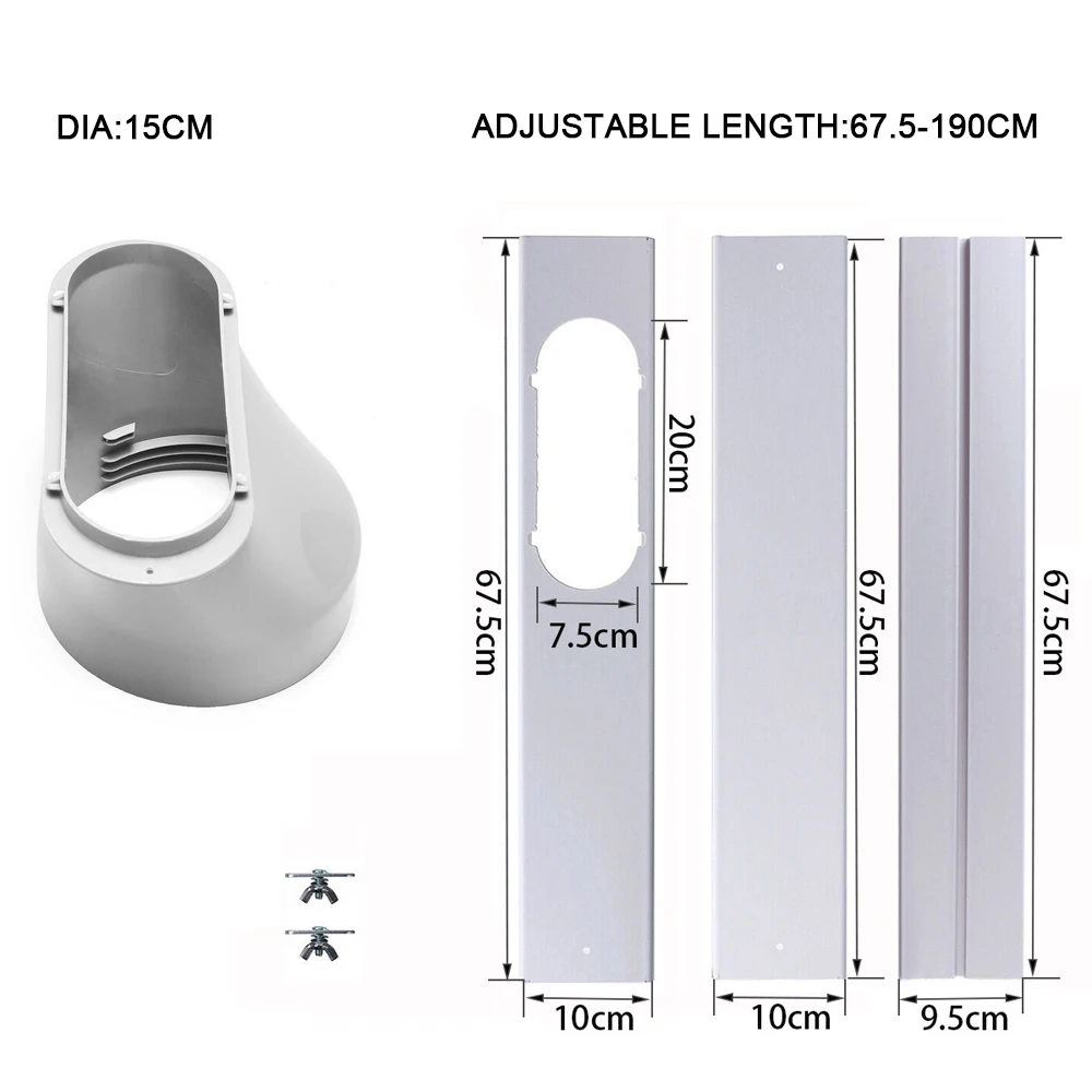 

1Set djustable Portable Air Conditioner Window Kit Slide Plate Wind Shield Window Adapter Connector Air Conditioning