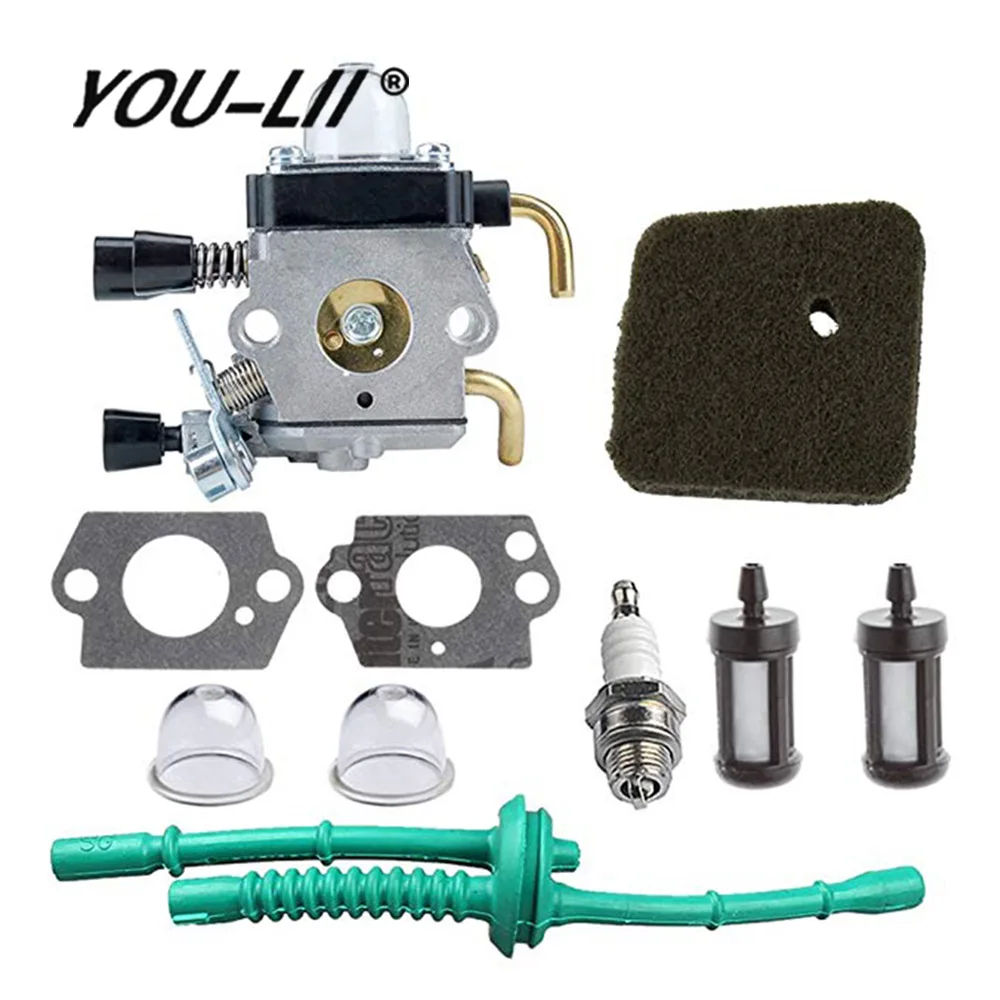 LISM C1Q-S97 Carburetor with Air Filter Fuel Line Kit for STIHL FS38 FS45 FS46 FS55 KM55 HL45 FS45L FS45C FS46C FS55C |