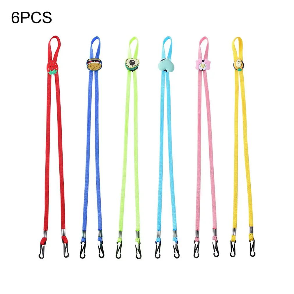 

6PCS Safety Face Mask Lanyard Face Mask Handy Holder Rope Anti-lost Mask Hanging Neck Halter Ropes Mask Extender Strap