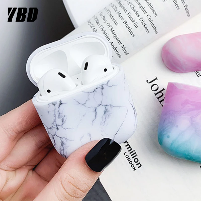 Модный жесткий чехол YBD для AirPods мраморный Apple Airpods Air Pods Coque Funda аксессуары |
