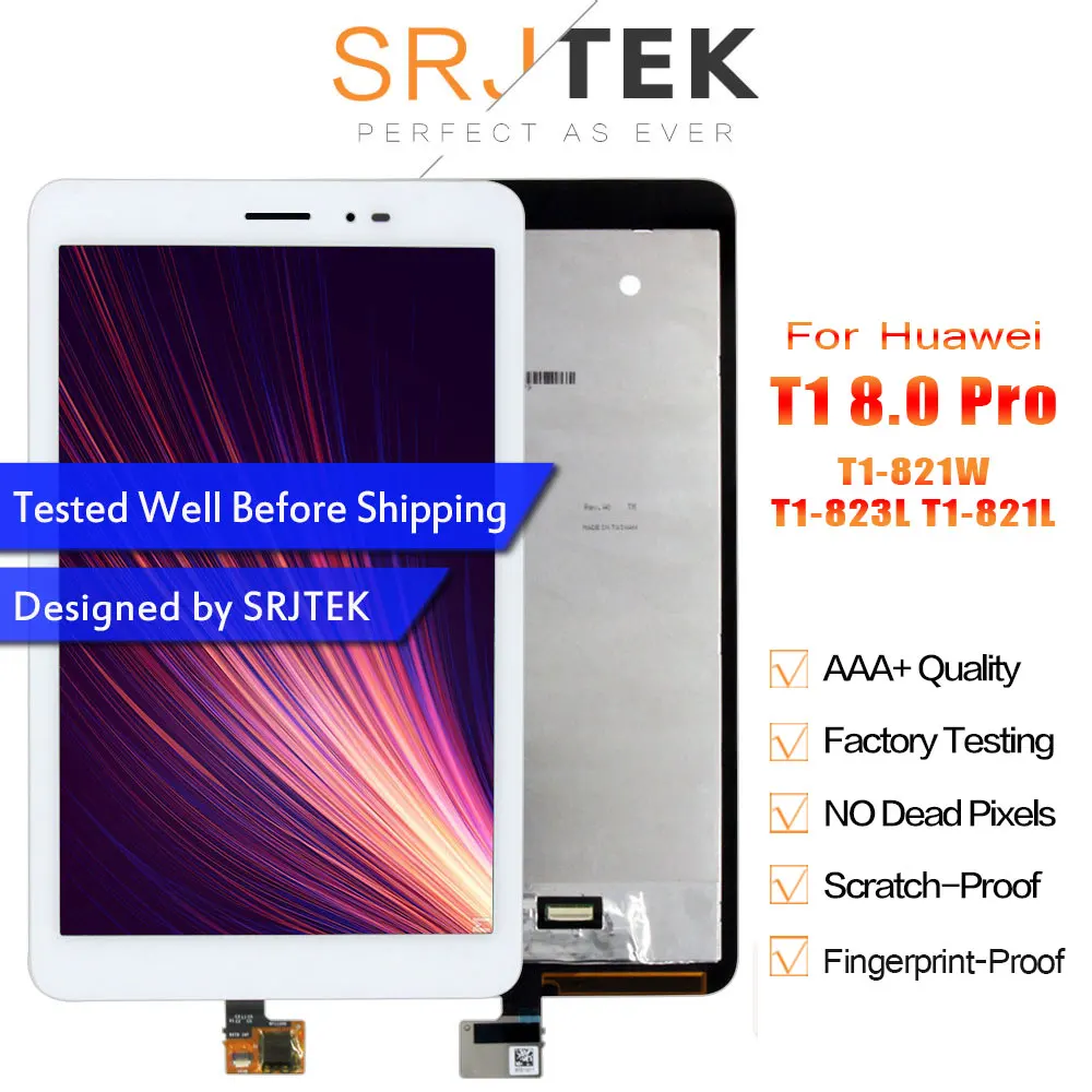 

SRJTEK 8" For Huawei MediaPad T1 8.0 Pro 4G T1-821L LCD Display T1-821W T1-823L T1-821 N080ICP -G01 Touch Screen Panel Assembly