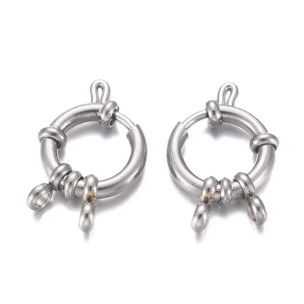 

10Pcs Stainless Steel Spring Ring Clasps For Chain Necklace Bracelet Connectors Jewelry Making Findings Accessories 23x14x4mm