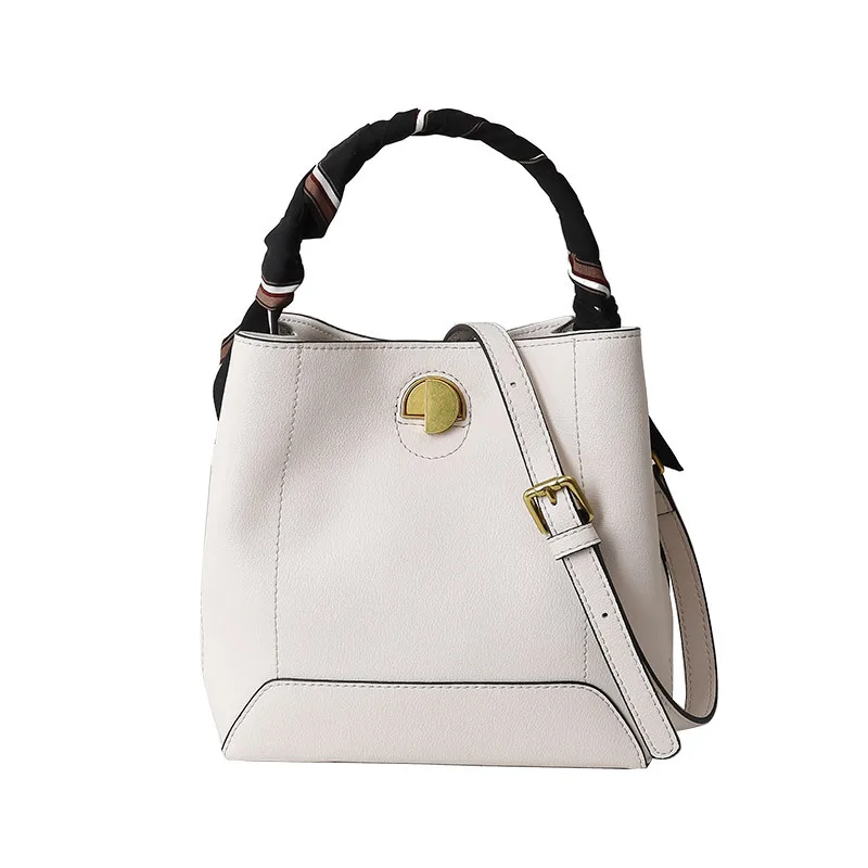 

Bucket Bag Women's 2019 New Leather Bag Women's One Shoulder Messenger Handbag