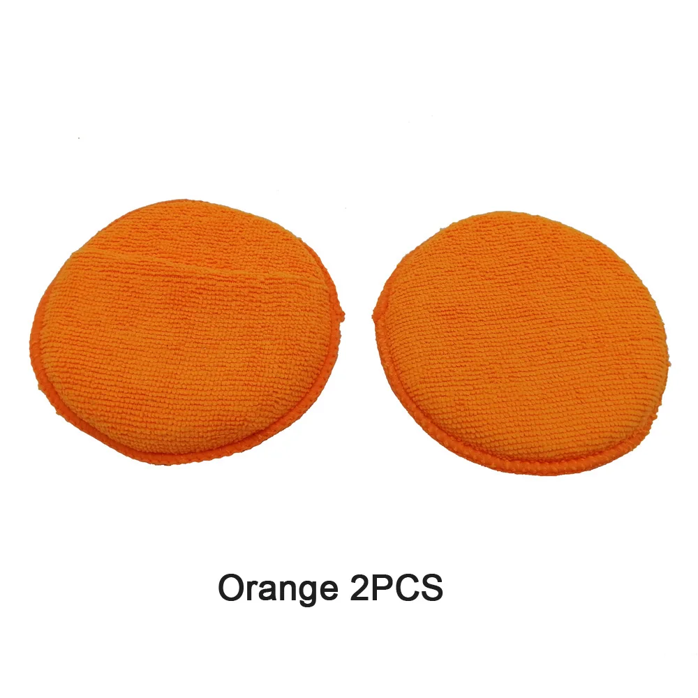 5Inch colorful microfiber compound Sponge foam pad for auto polisher wax applicator pads - Цвет: Orange   2PCS
