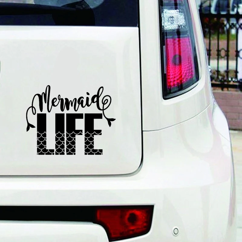 

Mermaid LIFE Car Sticker Cute Vinyl Car Body Decal Bumper Sticker Removable Windows Vinyl Decal motorcycle Car Accessories