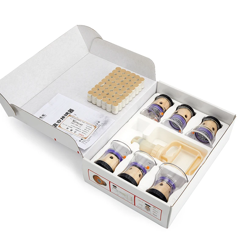 

Moxibustion Cupping Therapy Vacuum Cupping Cans Device Acupuncture Points Burning Moxa Detoxification Chinese Heating