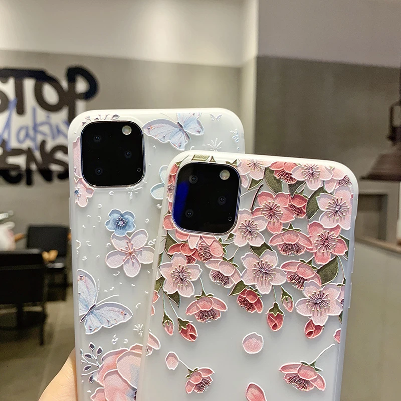 Bird flower pattern semi-Xiuming TPU leisure mobile phone protection case for iPhone 11 pro max iphone 7 x xr and plus | Мобильные
