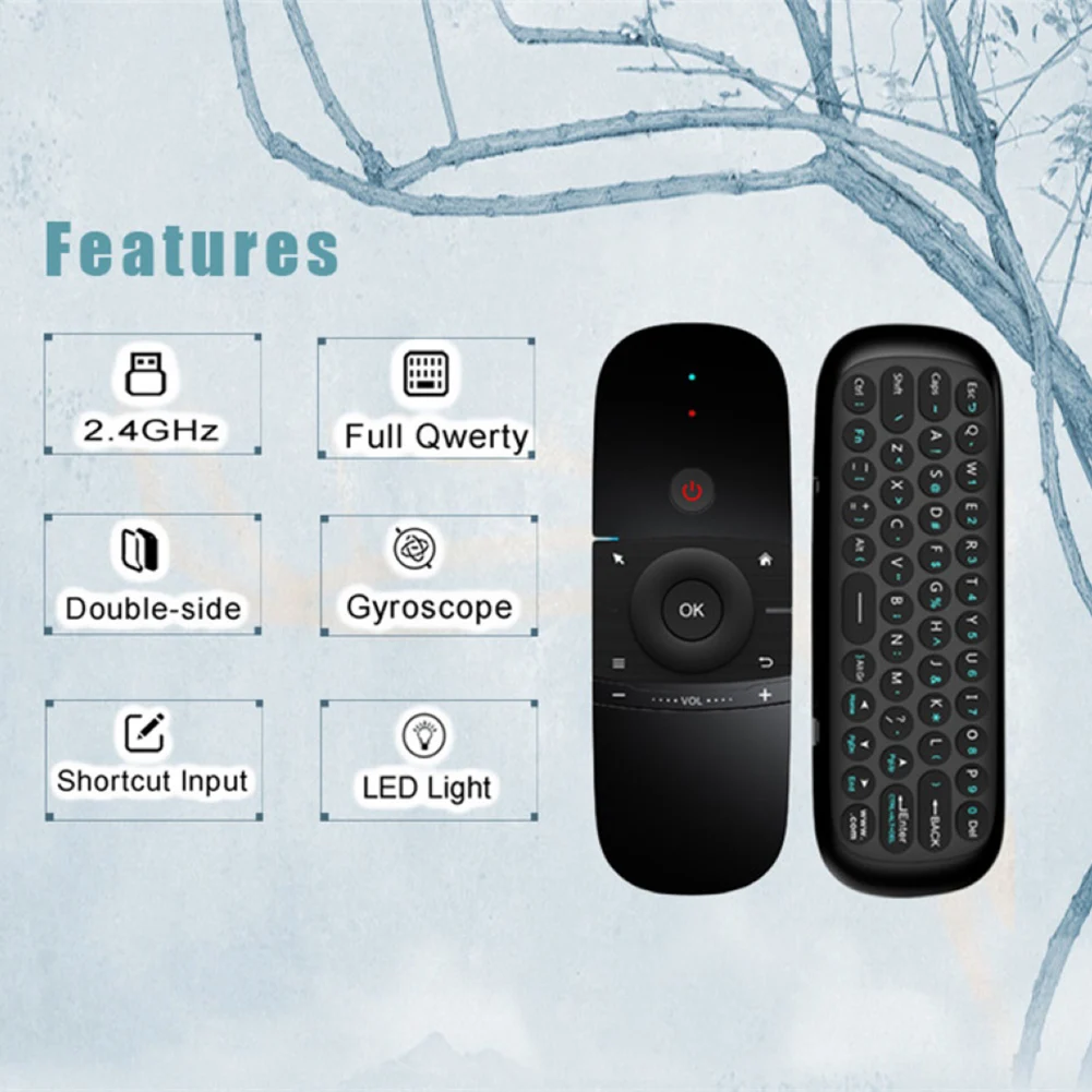 2021 newest fly air mouse abs wireless keyboard mouse rechargeble mini remote control for smart android tv box mini pc computer free global shipping