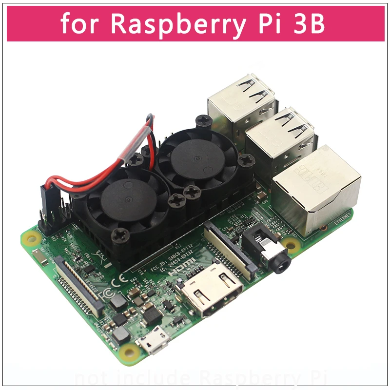 Raspberry Pi 4 B двойной вентилятор процессор печатная плата Вентилятор охлаждения кулер модуль+ радиатор для Raspberry Pi 3 Model B+ Плюс/3B/4B