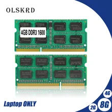 Olskrd 2GB 4GB 8GB 2G 4G 8G PC3L PC3 DDR3 1333hz 1600Mhz sodimm Ram 10600 12800 204pin 1.5V/1.35V Laptop memory notebook RAM