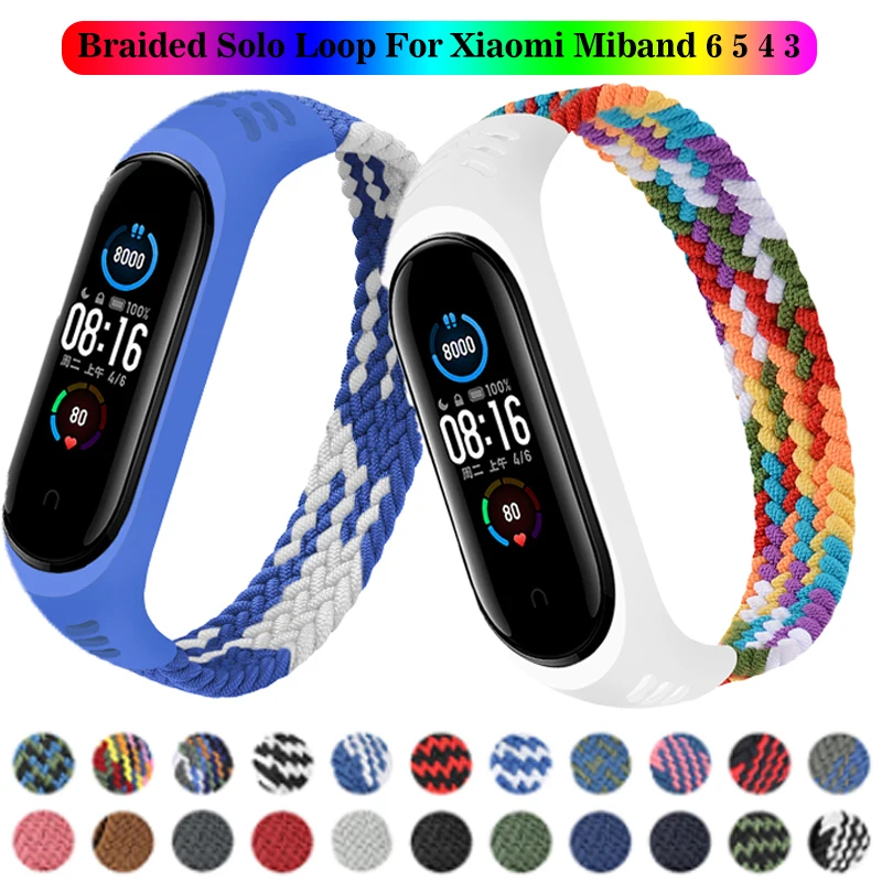 

Плетеный Нейлоновый Ремешок Для Xiaomi Mi Band 5 6, ремешок для браслета Mi Band 3 Mi Band 4 Correa для Xiaomi Mi Band 6 5, браслет