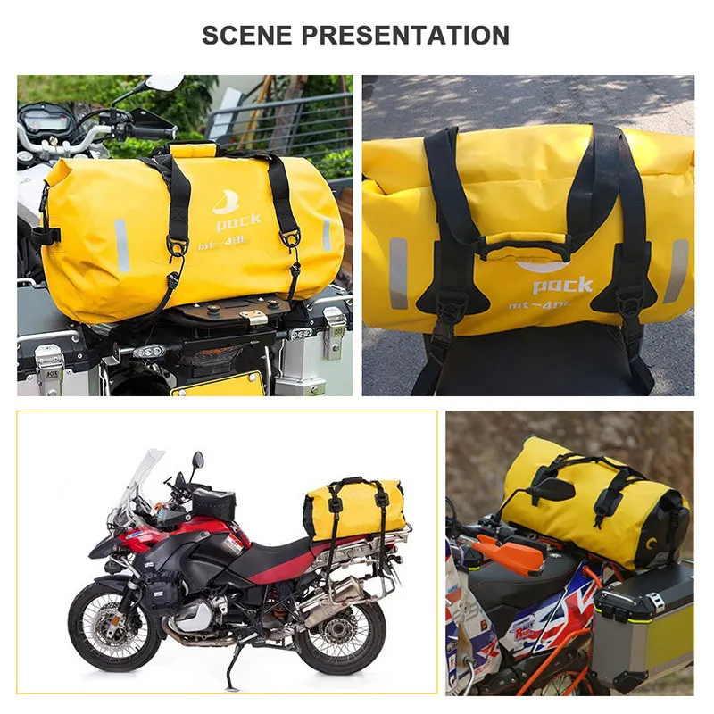 

40L/60L/80L Motorbike Seat Bag Saddle Bag Motorcycle Outdoor Riding Waterproof Tail Bag Roll Pack Bag Dry Luggage Travel Outdoor