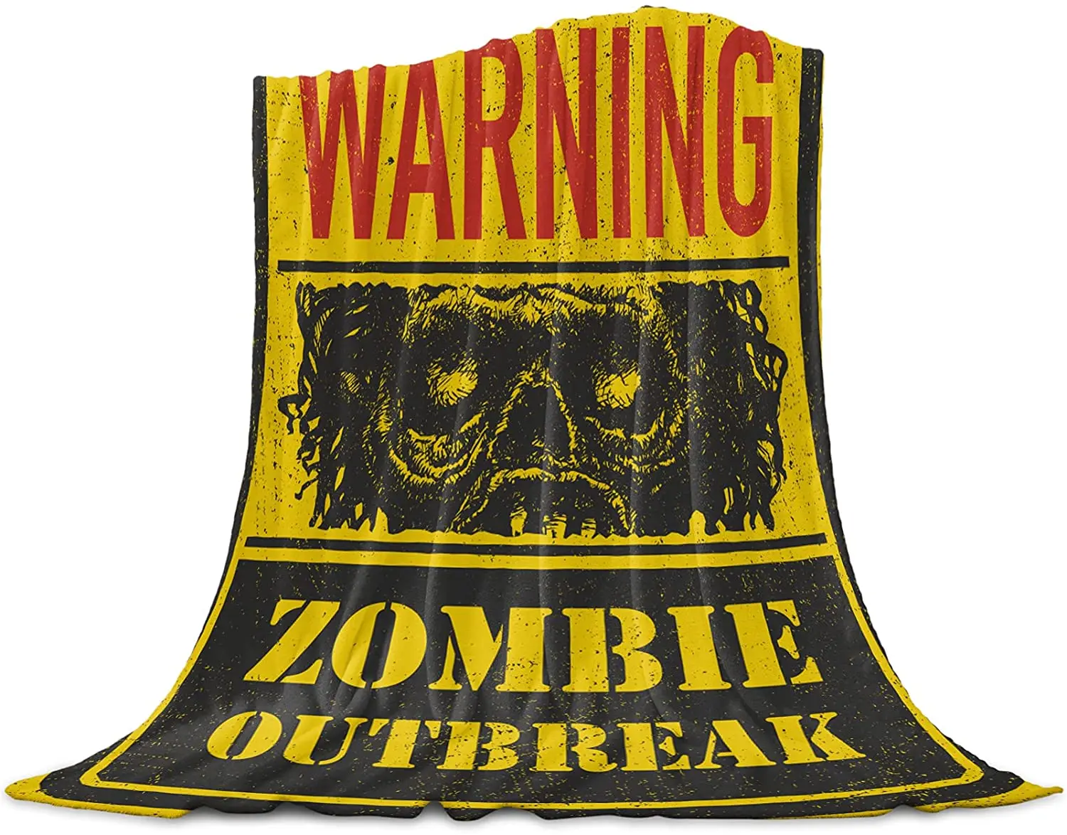 

Flannel Blankets and Throws for Couch Bed, Super Soft Cozy Lightweight Plush Throw Blanket,Halloween Zombie Outbreak Warning