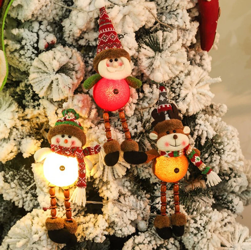 

1pcs Cartoon Cute Glowing Lamp Merry Christmas Decorations for Home Santa Claus Snowman Elk Christmas Ornaments