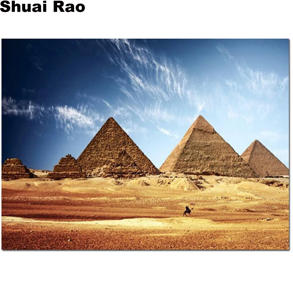 

diamond mosaic Egyptian Pyramids Diamond painting cross stitch Diamond embroidery Europe Home decoration full Square round drill