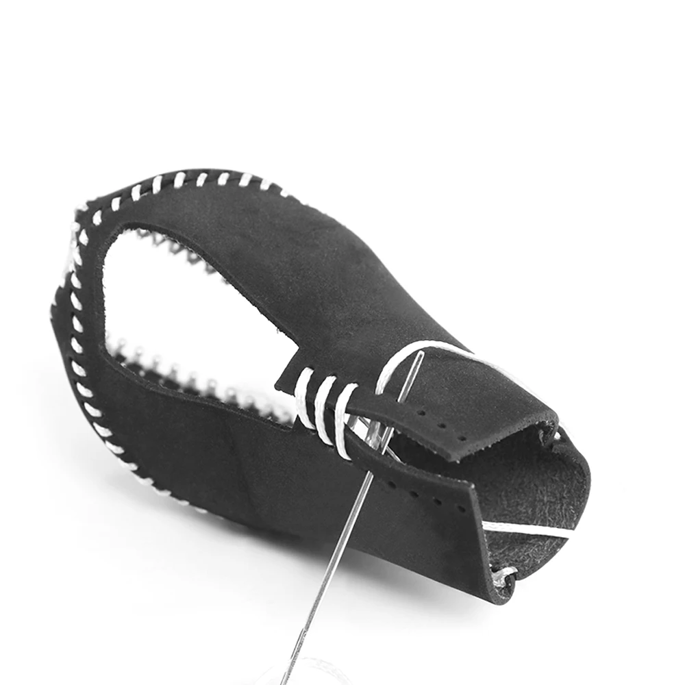 

CarManGo Car Genuine Cow Leather Hand Brake Gear Shift Knob Top Head Knob Cover DIY Sewing for Nissan Patrol Y62 2010-2019